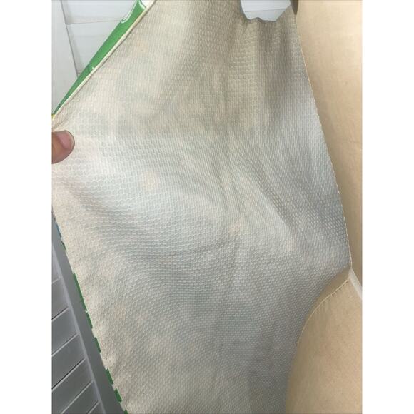 Vintage Handmade 60's 70's Shirt Lime Green Daisy Cutout Sleeves Open Front Med - Picture 5 of 6